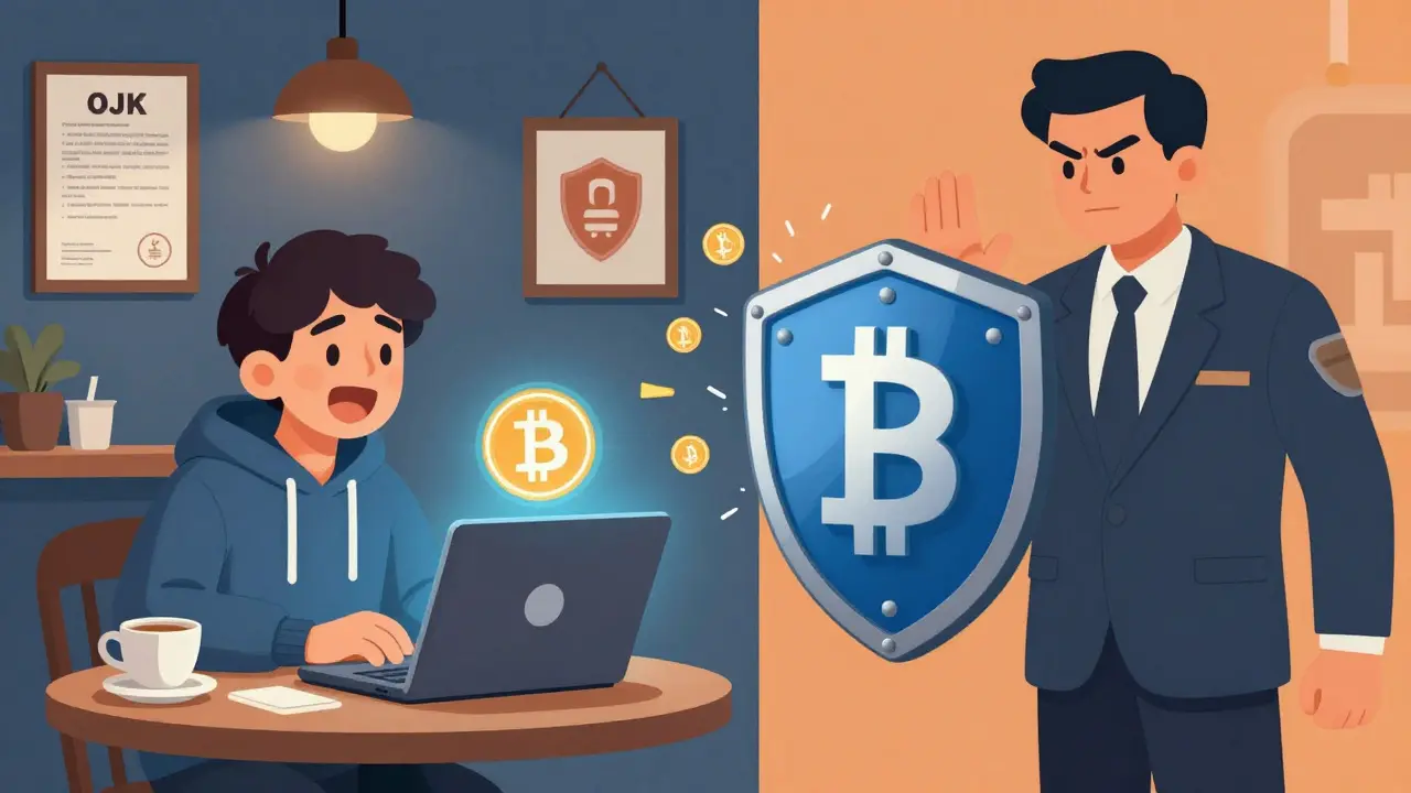 A trader buys crypto legally on one side, but is blocked from using it to pay for coffee.