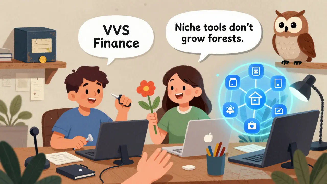 Three lively DeFi alternatives bustling in a workshop while Ferro Protocol sits forgotten on a dusty shelf.