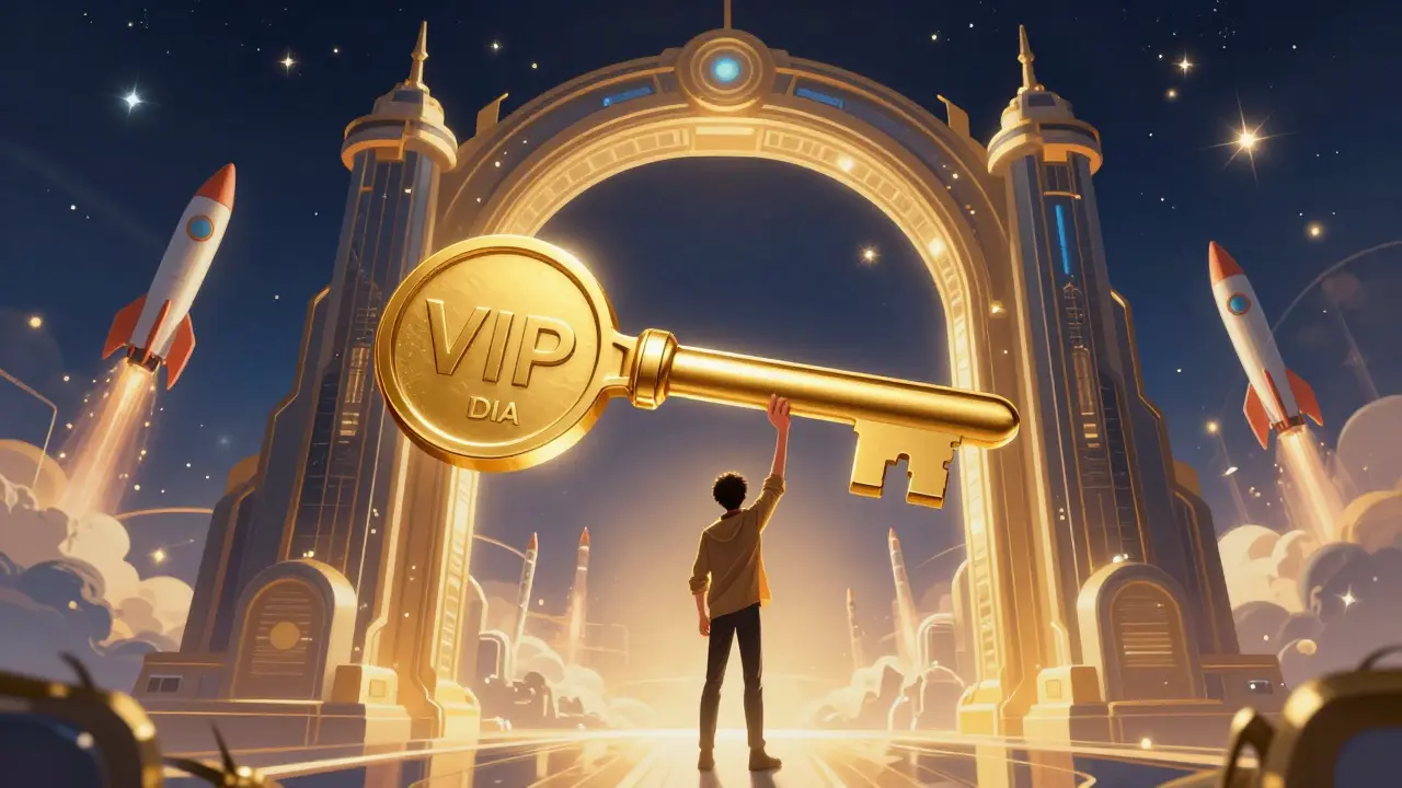 A golden key unlocking a futuristic gateway to a floating city of innovation.