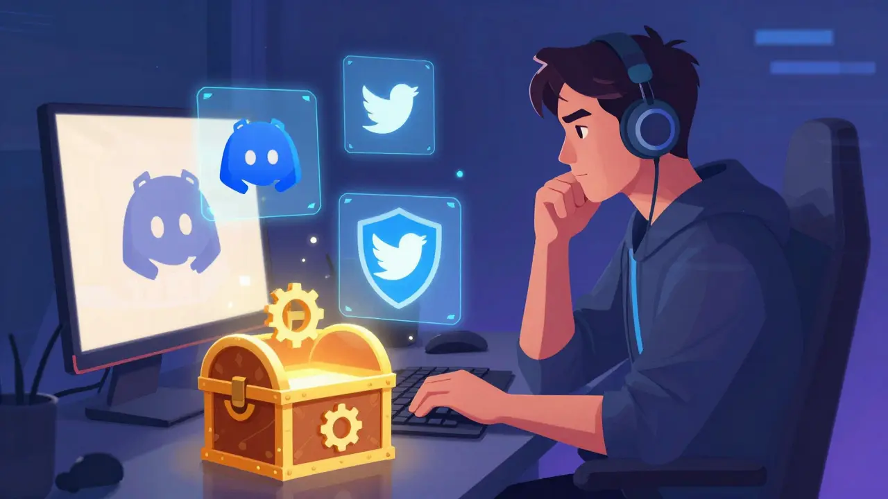 Gamer preparing for a crypto airdrop with digital tools