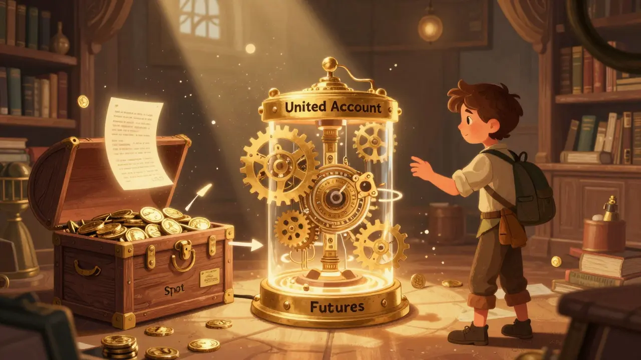Magical unified account machine connecting spot and futures chests