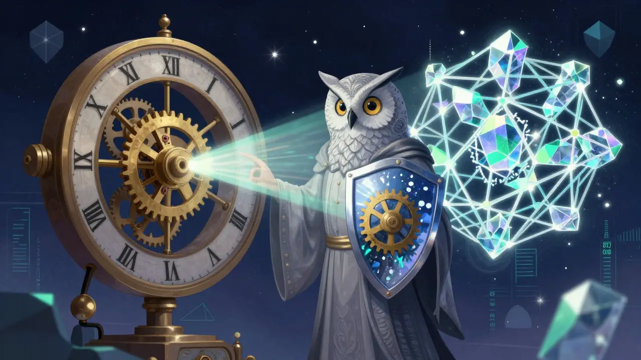 Clockwork transforming into crystal lattice under quantum light