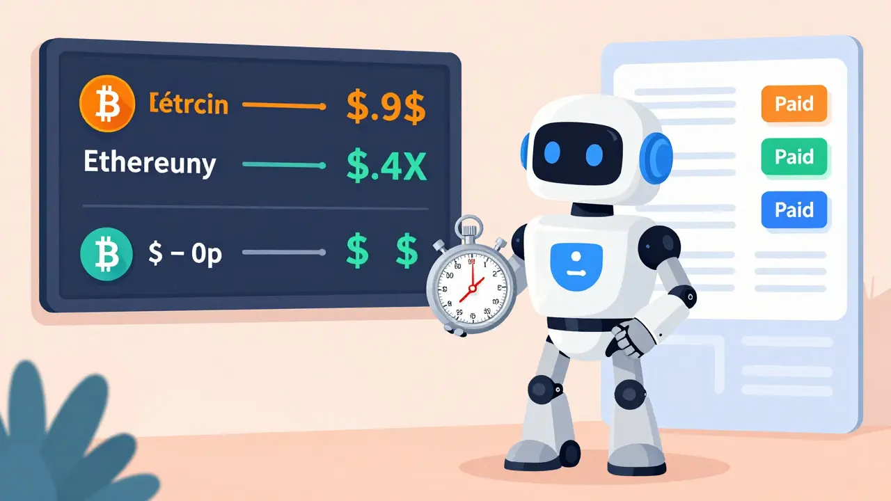 Robot assistant manages real-time crypto-to-fiat exchange rates