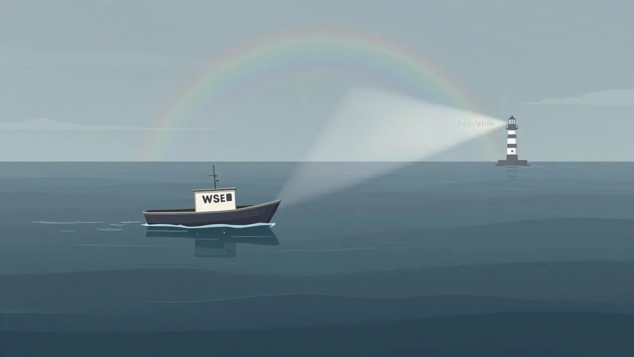 A small boat on calm waters symbolizing low liquidity and risk