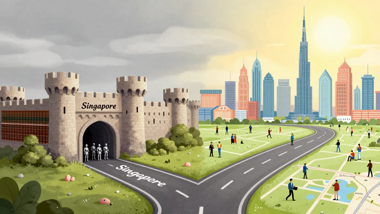 Split path: strict Singapore fortress vs open global crypto hubs