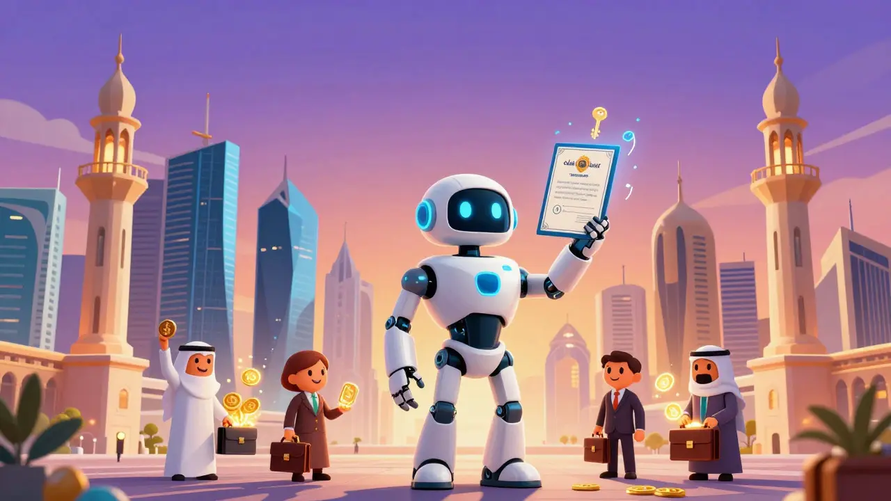 Futuristic Doha skyline showcasing secure digital asset innovation
